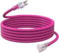 EP 15 Ft 12/3 SJTW Lighted Outdoor Extension Cord, Pink by ENERGYPRO