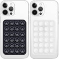 Anteel 2 Pack Silicone Suction Phone Case Mount, Non Slip Sticky Grip for Cellphone, Silicon Adhesive Suction Cup Mount, Strong Grip Holder for Selfies and Videos (Black&Translucent) by Galundge