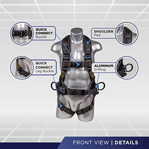 Palmer Safety Hammerhead 5pt Safety Harness Back Padded, QCB Chest, Tongue Buckel Legs Straps, Back & Side D-Rings - Image 2