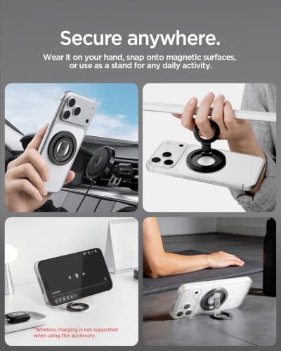 Spigen for MagSafe Phone Grip, O-Mag Ring MagFit Dual Magnet Hinge Holder - Image 6