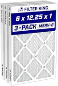 Filter King 6x12.25x1 Air Filter MERV 8, AC Furnace Filters (3-Pack) by FilterKing
