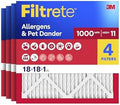 Filtrete 18x18x1 Air Filter, MERV 11, MPR 1000, 4 HVAC Filters by Filtrete