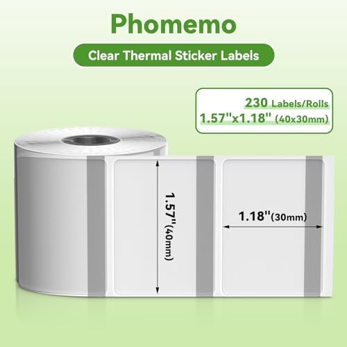 Phomemo Transparent Thermal Labels, Use for M110/M100/M220/M108, 230PCS - Image 2