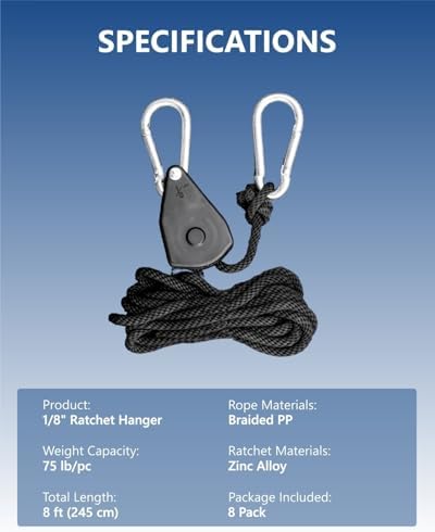 1/8" Mini Ratchet Straps, Ratchet Rope Tie Down, Rope Ratchet Straps - Image 5