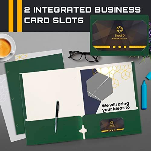 Better Office Products Two Pocket Portfolio Folders, 50-Pack, Dark Green, Letter Size Paper Folders, 50 Pieces, Hunter Green - Image 4