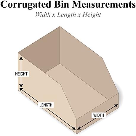 Partners Brand PBINMT412K Open Top Bin Boxes, 4" x 12" x 4 1/2", Kraft (Pack of 50) - Image 2