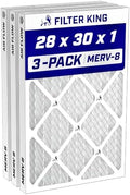 Filter King 28x30x1 Air Filter MERV 8, AC Furnace Filters (3-Pack) by FilterKing