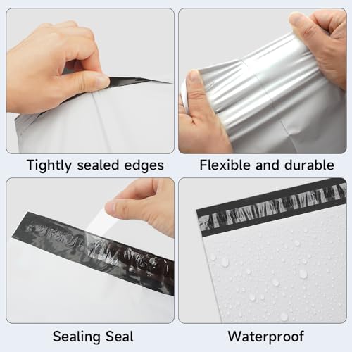 White Poly Mailers 12x15.5 Inch, 100 Pack - Image 2