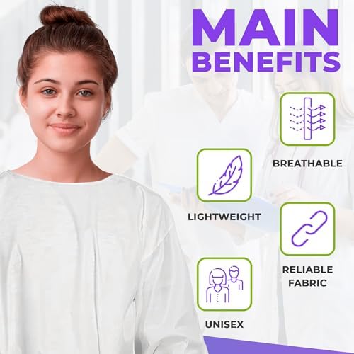 AMZ Medical Supply Disposable Isolation Gown, 2X-Large, White Microporous 50 GSM, Elastic Wrists, Thumb Loops, Waist and Neck Ties, No Pockets, Unisex Fit - Image 5