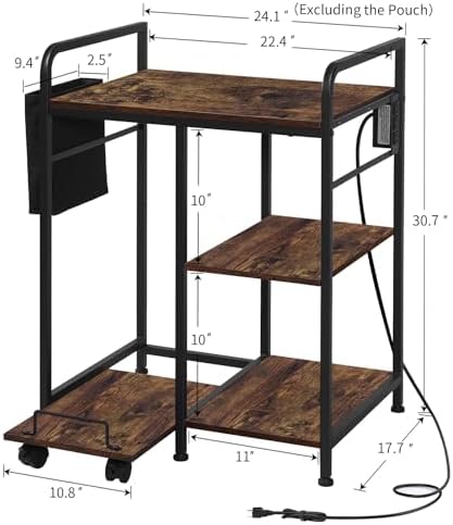 Large Printer Stand with Storage: 24x18 Inch Printer Table for Home Office - Image 3