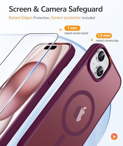 FNTCASE for iPhone 15/14/13 Case, Fit for Magsafe, Glass Screen Protector - Image 4