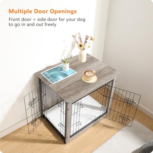 DWANTON 27" Dog Crate Furniture, Dog Kennel Indoor, with Waterproof Cushion - Image 6