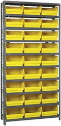 Quantum Storage Systems 1275-209YL Store More Steel Shelving Unit with 6' Shelf Bins, 12' D x 36' W x 75' H, Yellow by QuantumStorageSystems