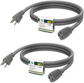 EP 6 FT Outdoor Extension Cord, 16/3 SJTW Heavy Duty Grey 2PK, ETL Listed by ENERGYPRO