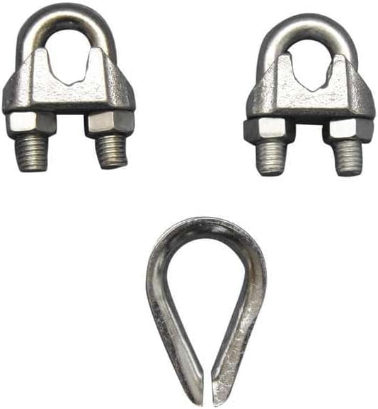 Wire Rope Clip and Thimble Kit, 7/16 in by Unknown