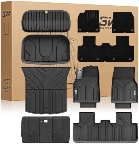 3W 9PCS Floor Mats for Tesla Model Y Juniper 2025 2026 (Not for Standard) by 3W
