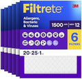 Filtrete 20x25x1 Air Filter, MERV 12, MPR 1500, 6 HVAC Filters by Filtrete
