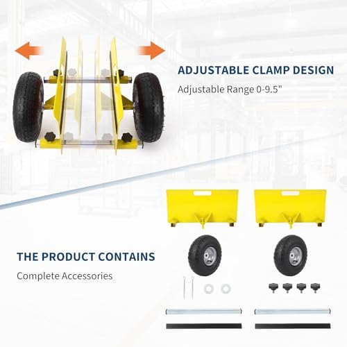 600 LBS Panel Dolly, Door Dolly Adjustable Drywall Mover with 10" Tires - Image 6