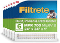 Filtrete 24x24x1 Air Filter, MERV 8, MPR 700, 6 HVAC Filters by Filtrete