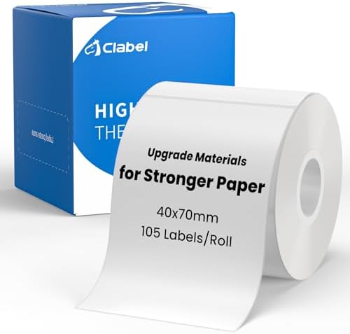 CLABEL 40x70mm (1.57"x2.76") Thermal Labels 1 Roll White Removable by CLABEL