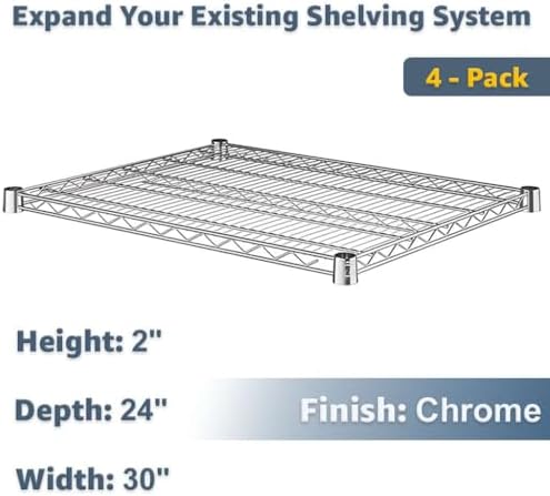 24" x 30" NSF Wire Shelf Replacement 4 Pack, Cost-Effective Upgrade for Commercial Shelving Systems - Image 2