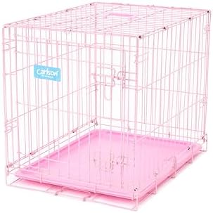 Carlson Pink Secure and Compact Single Door Metal Dog Crate, Small - Image 5
