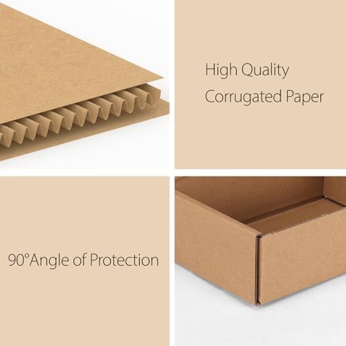 RLAVBL 6x4x2 Small Shipping Boxes Set of 50, Brown Corrugated Cardboard Box for Packing, Mailing, Business - Image 4