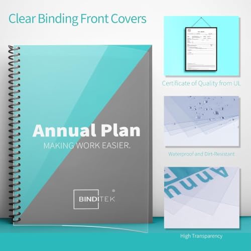 Binditek Binding Covers Set, 8.5x11 Inches, 8Mil PVC & 12Mil Poly, 72 Pack - Image 4