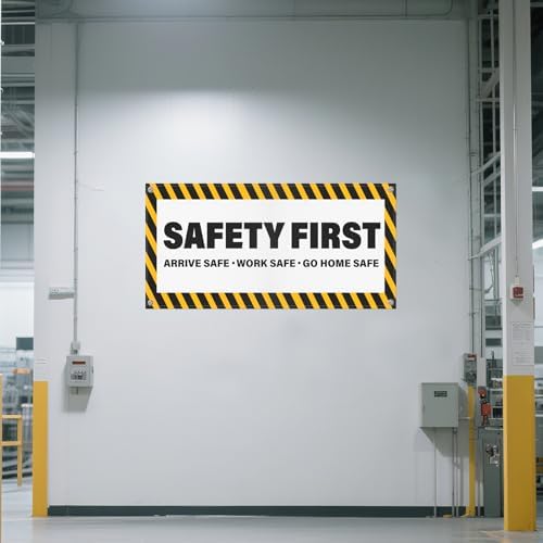 2 Pack Safety First Banners Arrive Work Go Home Safe Sign 4×2 Feet - Image 4