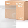 2.5" x 3" Small Zip Bags, 30000 Pack, 2 Mil, Reclosable Jewelry Bags, GPI by GPI