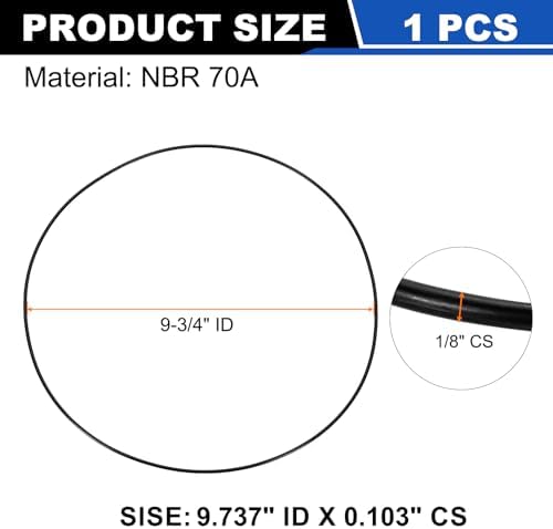 uxcell 1Pcs AS-178 NBR 70A O-Rings 9-3/4"ID x 3/32"CS/9.737"ID x 0.103"CS - Image 2