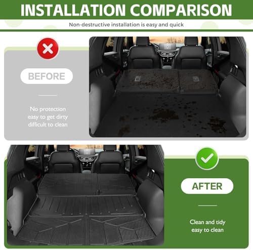 Cargo Liners for 2020-2025 Ford Escape Trunk Mat with Seat Back Cover Accessories, All Weather Rear Cargo Mat Backrest Protector for 2020 2021 2022 2023 2024 2025 Escape - Image 2