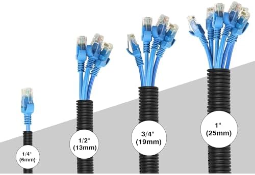 10FT - 1/4 Inch Split Wire Loom with Installation Tool - Black - Image 3