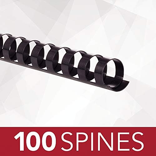 GBC Binding Spines / Spirals / Coils, 5/8" Diameter, 130 Sheet Capacity, CombBind, Black, 100 Pack (4000092) - Image 2