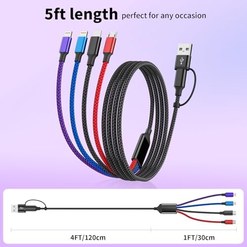 4 in 2 Multi Charging Cable, Dual IP Charging Cord with Type-C & Micro - Image 6