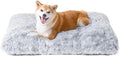 EHEYCIGA Fluffy Dog Crate Bed for Large Dogs, Plush Faux Fur Pad, Grey by EHEYCIGA