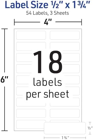 Avery No-Iron Fabric Labels, 1/2" x 1-3/4", Washer and Dryer-Safe Waterproof Labels, Non-Printable, 54 Total (40720) (Pack of 2) - Image 3