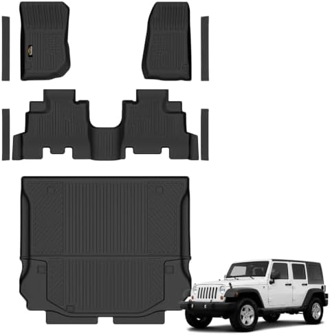 Floor Mats & Cargo Liner for Jeep Wrangler JK 4-Door 2007-2018 by YonMeoo