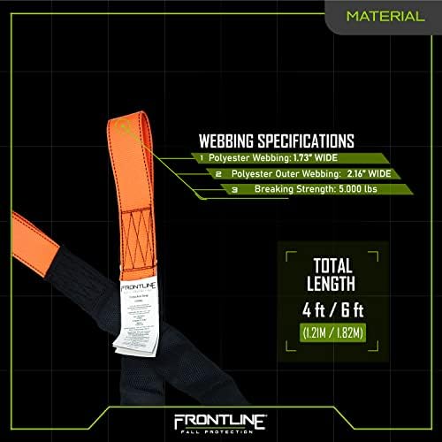 Frontline Fall Protection COS04L Concrete Anchor Strap with Double Loop End 4' | ANSI & OSHA Compliant | Pour-in Disposable Anchor | 5000 lbs. Capacity | Color Orange/Black (Pack of 150) - Image 4