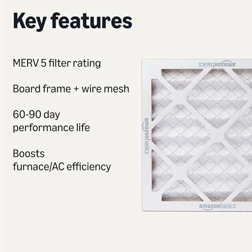 Amazon Basics MERV 5 AC Furnace Air Filter, 12x12x1 inches, 6-Pack (Actual size: 11.75" x 11.75" x 0.75") - Image 2