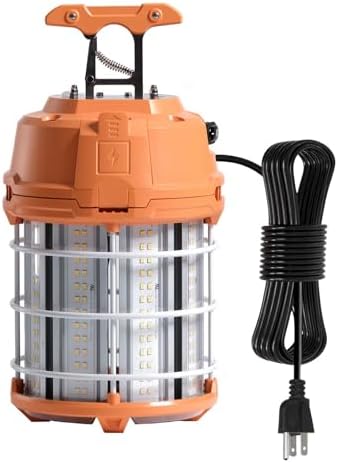 VEVOR LED Temporary Work Light, 100W, 14400 lm, 5000K Durable & Water-Resistant, Linkable up to 8 Units, Ceiling or Stand Job Site Illumination for Construction Sites, Workshops, Indoor & Outdoor Use by VEVOR