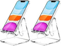 Crpich Acrylic Cell Phone Stand, Portable Phone Holder, Clear Phone Stand for Desk, Compatible with Phone16 15 14 13 12 Pro Max 11 Xr Plus SE, Switch, Android Smartphone, Pad, Desk Accessories, 2 Pack by Crpich