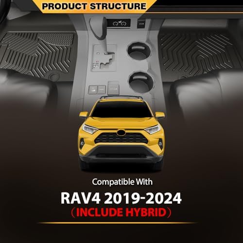 G-PLUS TPE Floor Mats 3PCS Fit Toyota RAV4(Including Hybrid) 2019-2024 - Image 6
