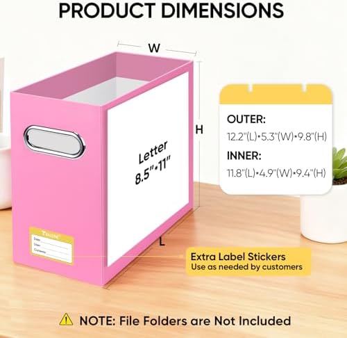 BALEINE 4PK File Organizer Box, Cardboard File Folder Organizer with Handle - Image 3