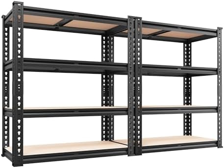Romorgniz 60.8" H Garage Shelves 5 Tier Storage Shelves Organizers,2000LBS Heavy Duty Adjustable Shelving Unit,Garage Shelves Metal Shelf for Basement, Warehouse,Commercial,School,40" W x20 D,2P by Romorgniz