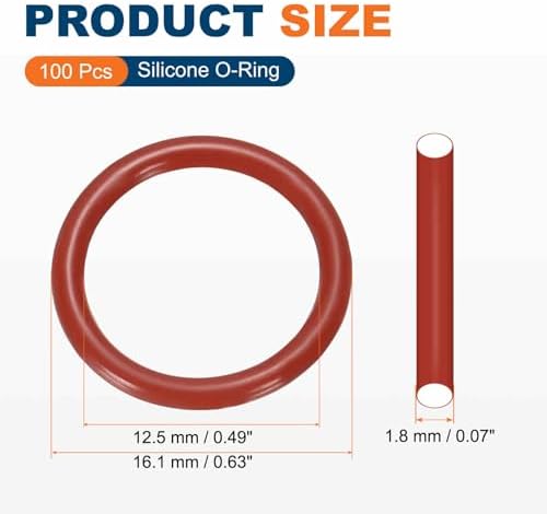 100pcs Silicone O-Ring 16.1x12.5x1.8mm Metric Sealing Gasket - Image 2