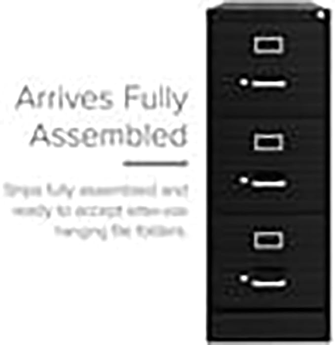 UrbanPro 3 Drawers 40.19" Vertical Black Metal Filing Cabinet Lockable - Image 5