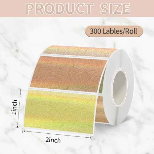 2''x1'' Holographic Direct Thermal Barcode Labels,Self-Adhesive Thermal Printer Stickers for Address Design DIY Logo Business（Morandi Dots） - Image 2