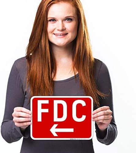 FDC Left Arrow Sign, Red Background, - Image 4