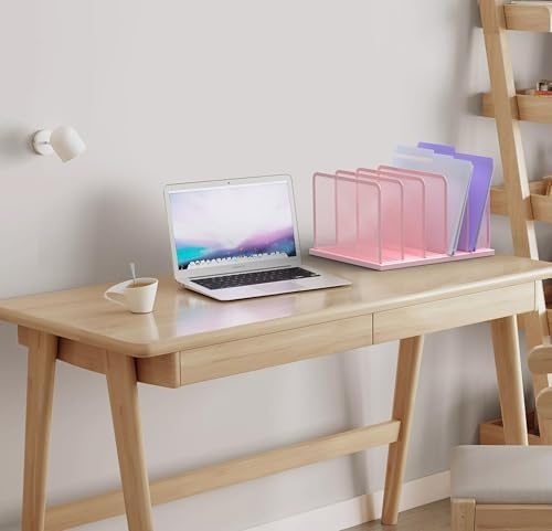 Kuntine.B 5-Section Upright Desk File Organizer Pink 1 Pack - Image 7